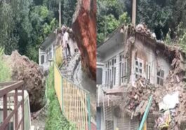 Landslide In Himachal: पहाड़ी से खिसकी बड़ी चट्टान! घर को तोड़ती हुई आंगन में गिरी, लोग सहमे