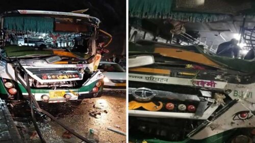 Bus Accident: एचआरटीसी बस और ट्रक के बीच जोरदार भिड़ंत! चीख-पुकार मची, 6 लोग जख्मी Bus Accident: एचआरटीसी बस और ट्रक के बीच जोरदार भिड़ंत! चीख-पुकार मची, 6 लोग जख्मी
