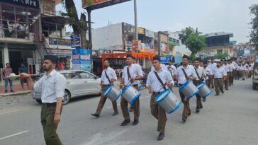 Paonta Sahib : (RSS)संघ के 100 वर्ष पूर्ण, पांवटा में विजयादशमी उत्सव सम्पन्न