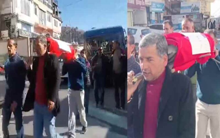 Sanjauli Masjid का बढ़ता विवाद: हिंदू संघर्ष समिति ने निकाली शव यात्रा! पुतला भी फूंका, उग्र आंदोलन की चेतावनी