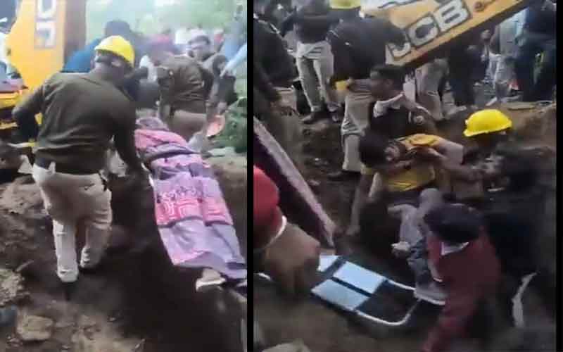 दुखद: पत्नी और मासूम बच्चे के सामने मलबे में दबा 26 वर्षीय युवक! गई जान, मचा कोहराम