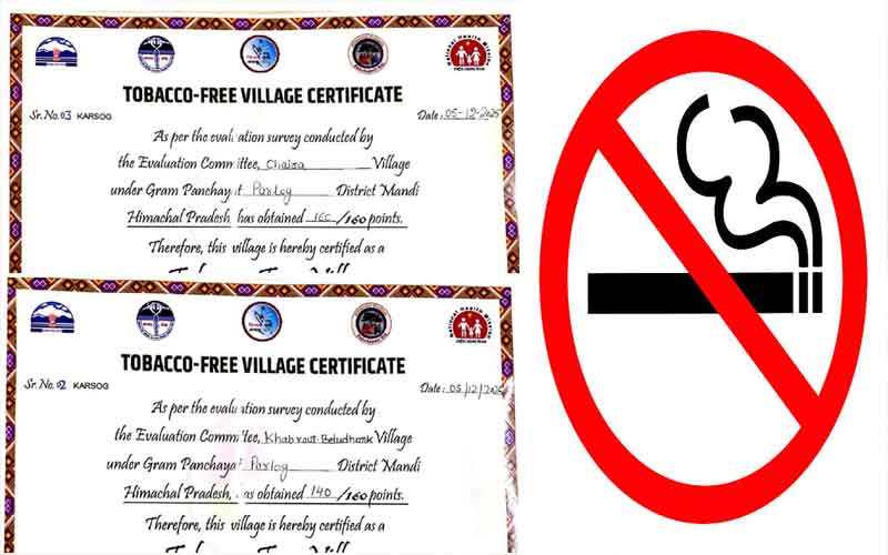 Tobacco Free Village: हिमाचल के इन दो गांव ने बीड़ी-सिगरेट को कहा अलविदा! तंबाकू मुक्त बने…
