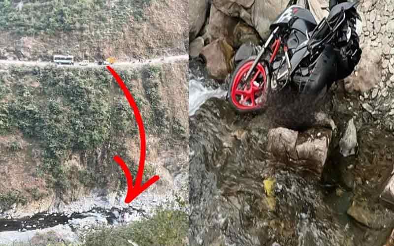 सिरमौर में दर्दनाक हादसा: पिकअप के साथ भिड़ंत के बाद खाई में गिरी बाइक! युवक की मौके पर गई जान