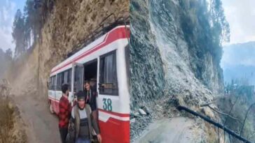 Himachal News Update: हिमाचल में टला बड़ा हादसा! पहाड़ी से गिरा मलबा, चपेट में आने से बची बस