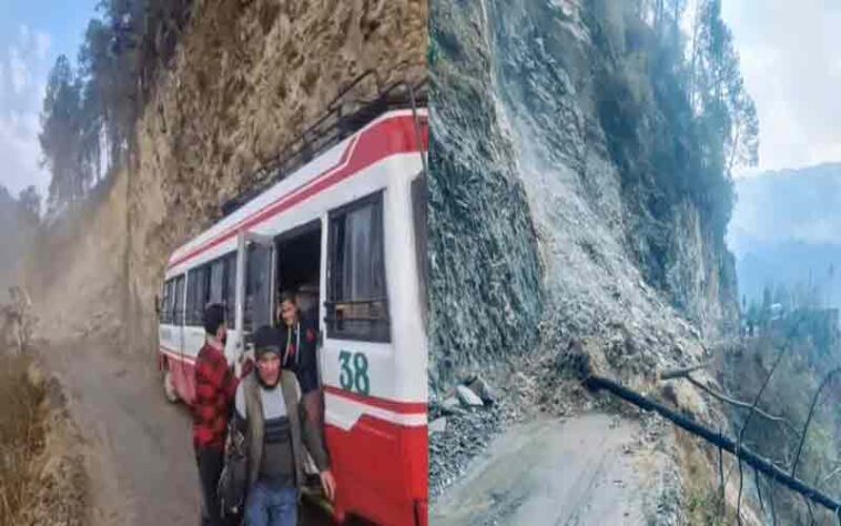 Himachal News Update: हिमाचल में टला बड़ा हादसा! पहाड़ी से गिरा मलबा, चपेट में आने से बची बस
