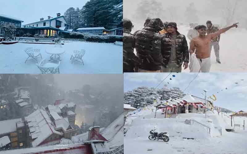 हिमाचल में बदला मौसम: बारिश-बर्फबारी शुरू! शिमला-मनाली में सीजन का पहला स्नोफॉल, पर्यटक झूमे