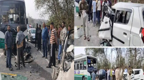 हिमाचल में भीषण सड़क हादसा: एचआरटीसी बस और गाड़ी के बीच ज़बरदस्त भिड़ंत, दो महिलाओं ने तोड़ा दम