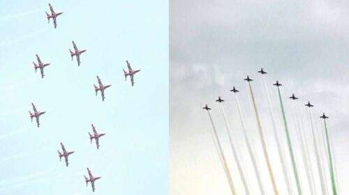 HP News: 9 विमानों के करतबों ने किया हैरान! हवा में कलाबाजियों और अलग-अलग फॉर्मेशन्स से दिखाया अदभुत कौशल HP News: 9 विमानों के करतबों ने किया हैरान! हवा में कलाबाजियों और अलग-अलग फॉर्मेशन्स से दिखाया अदभुत कौशल
