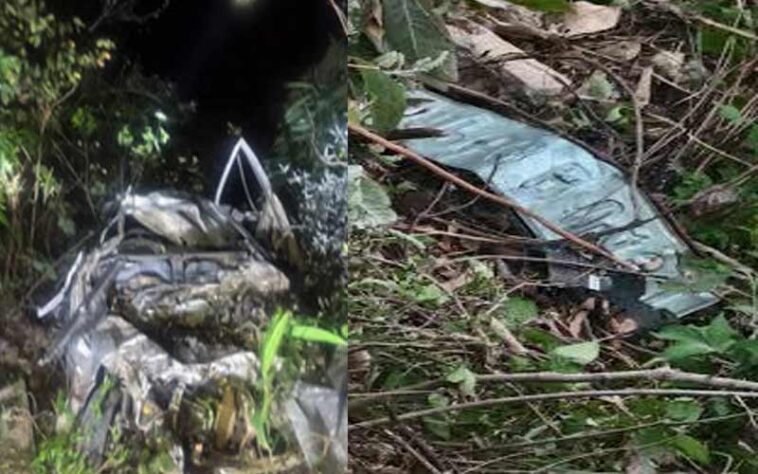 भीषण सड़क हादसा: गहरी खाईं में गिरते ही कार के उड़े परखच्चे! दो घरों के चिराग बुझे