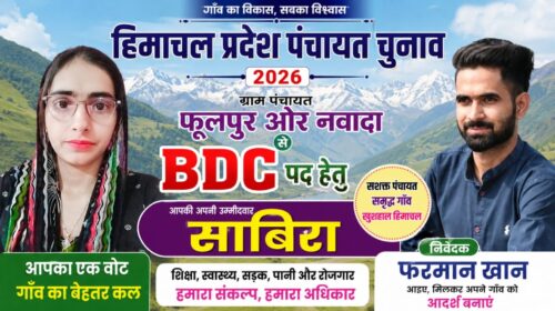 फूलपुर-नवादा से BDC चुनाव में साबिरा की दावेदारी, विकास के वादों के साथ जनता के बीच पहुंची उम्मीदवार फूलपुर-नवादा से BDC चुनाव में साबिरा की दावेदारी, विकास के वादों के साथ जनता के बीच पहुंची उम्मीदवार