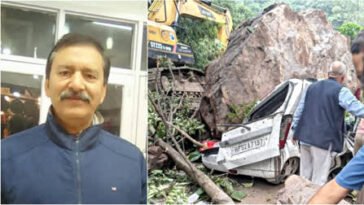 हिमाचल के कांग्रेसी नेता की कार पर गिरी पहाड़ से चट्टान, मौके पर मौ##त: पत्नी और बेटा गंभीर….