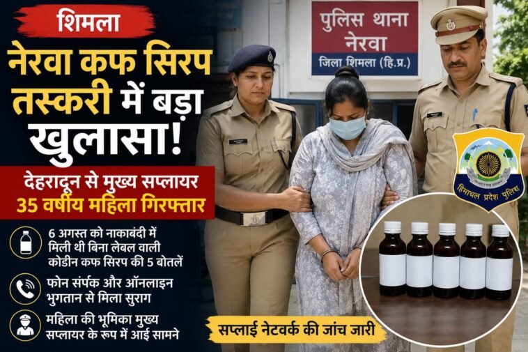 देहरादून से पकड़ी गई 35 वर्षीय महिला, नेरवा कफ सिरप मामले में सप्लाई नेटवर्क का खुलासा