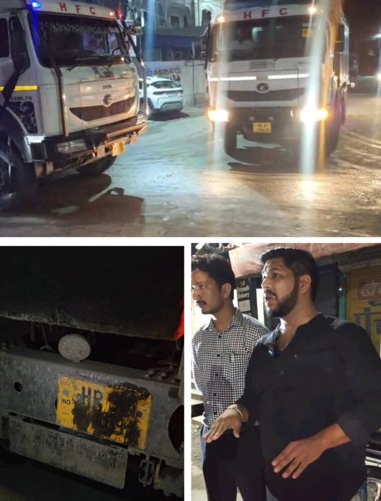 पांवटा साहिब में ट्रालों को रोककर जांच, बिना नंबर प्लेट वाहनों पर उठे सवाल